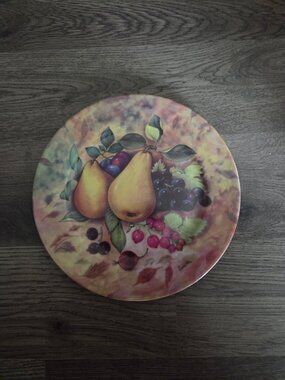 Beautiful hand painted Salad Plate 7.5 inches with pears - 1855 Email de Limoges